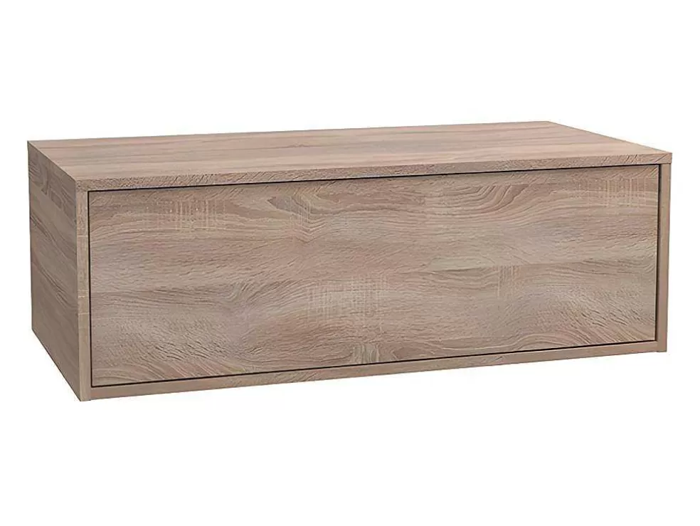 Vente-unique Móvel De Casa De Banho Suspenso Cor Natural Claro Com Lavatório Individual - Teana* Móvel Lavatório Individual