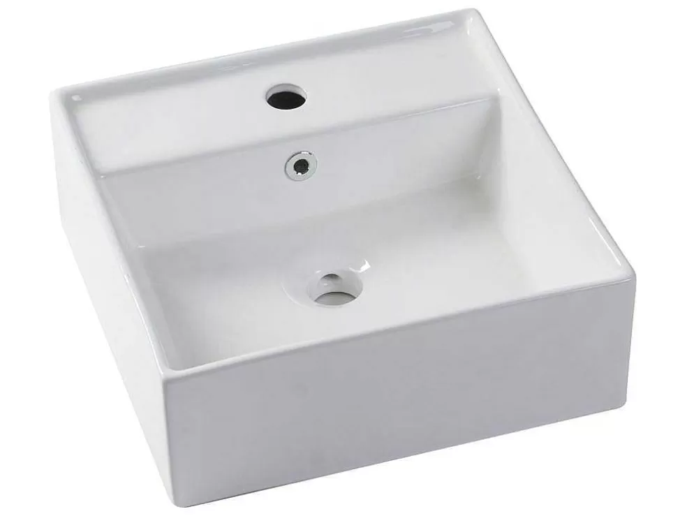 Vente-unique Móvel De Casa De Banho Suspenso Estriado Com Lavatório De Pousar Natural Claro 80 Cm - Zevara* Móvel Lavatório Individual