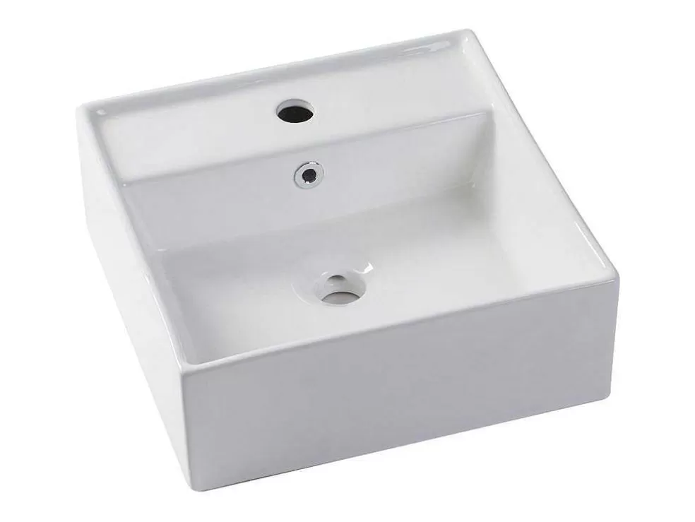 Vente-unique Móvel De Casa De Banho Suspenso Estriado Cor-De-Rosa Com Lavatório De Pousar 80 Cm - Satara* Promoções Casa De Banho & Bem-Estar