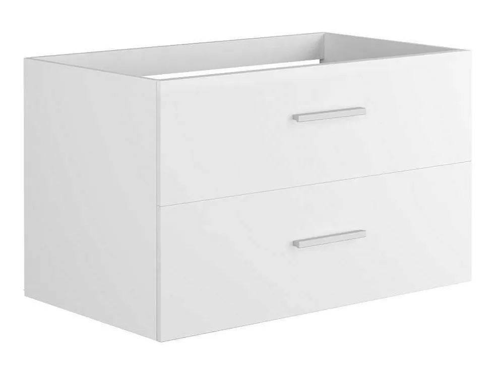 Vente-unique Móvel De Casa De Banho Suspenso Lavatório Individual Com Coluna De Arrumação Branco 80 Cm - Kayla* Móvel Lavatório Individual