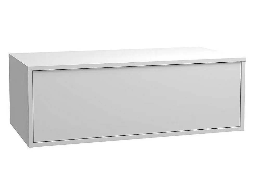 Vente-unique Móvel De Casa De Banho Suspenso Verde E Branco Lavatório Individual E Duas Gavetas 94 Cm - Teana Ii* Promoções Casa De Banho & Bem-Estar