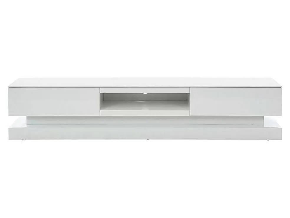 Vente-unique Móvel De Tv - Mdf Lacado A Branco - Leds - 2 Gavetas E 1 Nicho - Firmament* Móvel De Tv