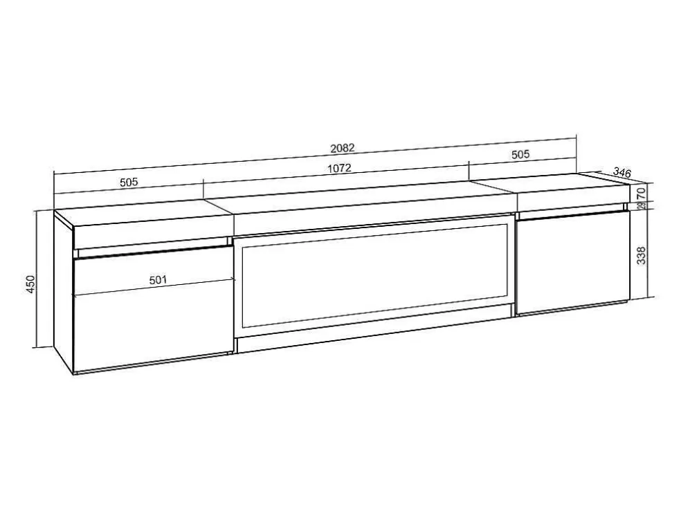 Skraut Home Móvel De Tv, 210, Para Televisores Ate 80", Lareira Electrica Xxl, Carvahlo* Móvel De Tv
