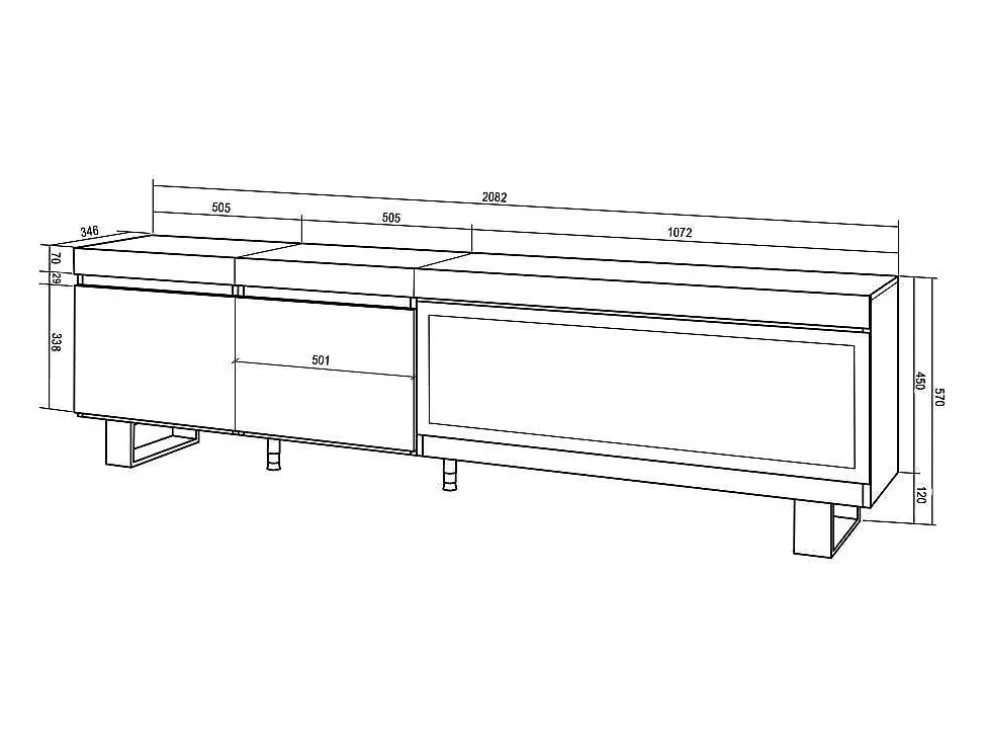 Skraut Home Móvel De Tv, 210, Para Televisores Ate 80", Lareira Electrica Xxl, Design Industrial, Cimento* Móvel De Tv