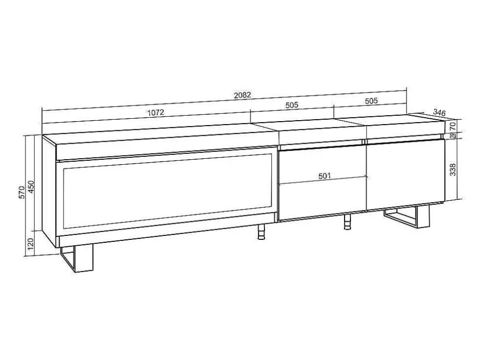 Skraut Home Móvel De Tv, 210, Para Televisores Ate 80", Lareira Electrica Xxl, Design Industrial, Cimento* Móvel De Tv