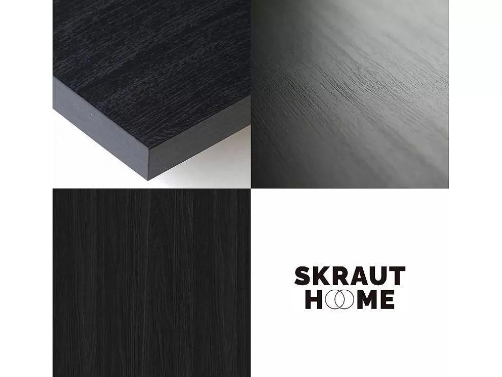 Skraut Home Móvel De Tv, 160, Para Televisores Ate 65", Lareira Electrica Xxl, Design Industrial, Preto* Móvel De Tv