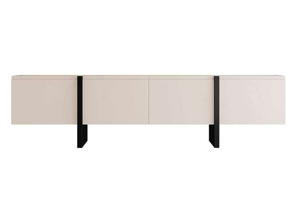 Vente-unique Móvel De Tv Com 4 Portas Em Mdf Bege E Preto - Luvonia* Móvel De Tv