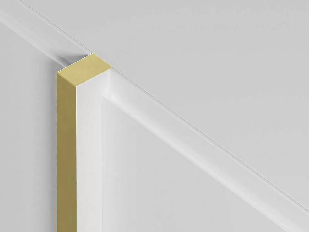 Vente-unique Móvel De Tv Com 4 Portas Em Mdf Branco E Dourado - Luvonia* Móvel De Tv