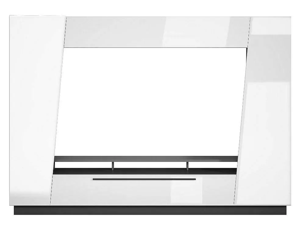 Vente-unique Móvel De Tv Com Espacos De Arrumação E Com Leds - Mdf Lacado A Branco - Chace* Móvel De Tv