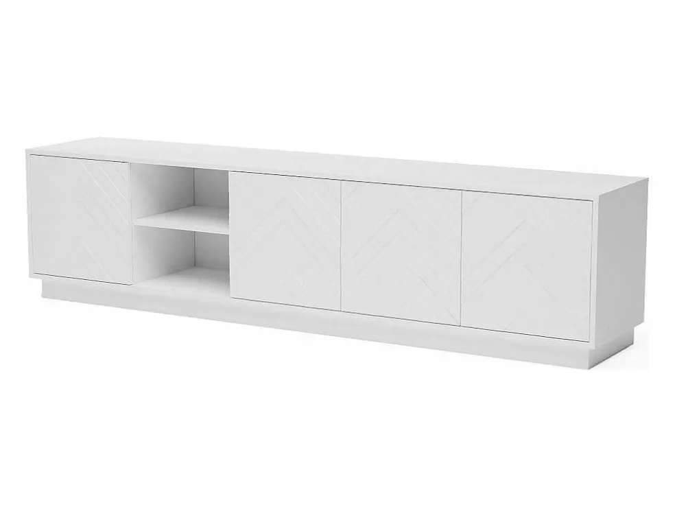 Vente-unique Móvel De Tv Suspenso Com 4 Portas E 2 Nichos Em Mdf Branco - Redonia* Móvel De Tv