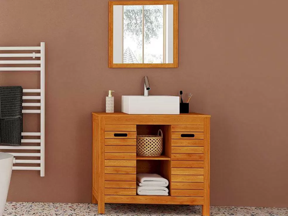 Vente-unique Móvel Para Colocar Sob O Lavatório Em Madeira De Acacia De 90 Cm - Pulukan* Móvel Para Lavatório