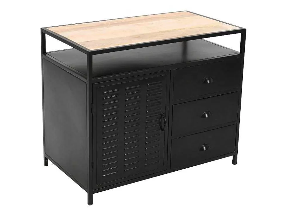 Vente-unique Móvel Para Colocar Sob O Lavatório Em Metal Preto 95 Cm - Eridani* Móvel Para Lavatório