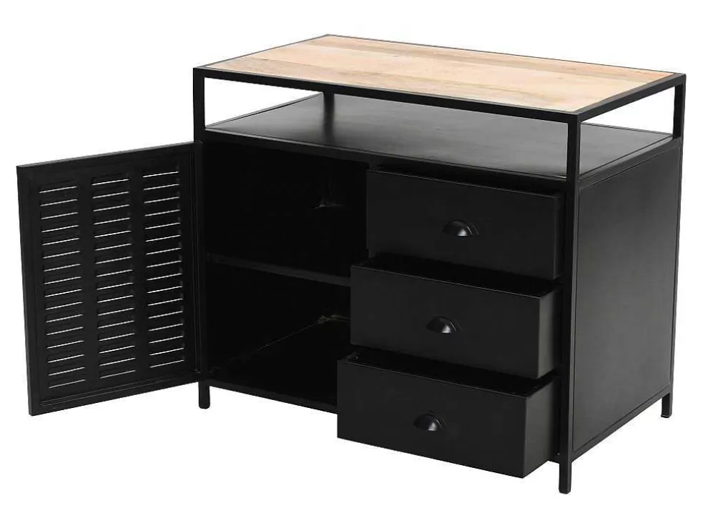 Vente-unique Móvel Para Colocar Sob O Lavatório Em Metal Preto 95 Cm - Eridani* Móvel Para Lavatório