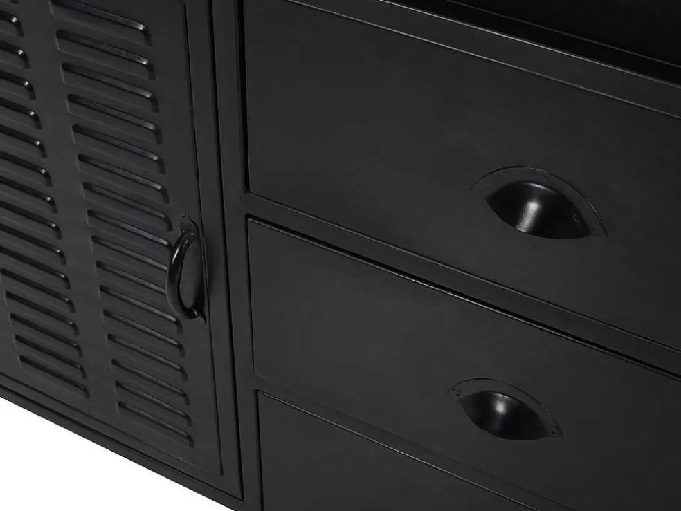 Vente-unique Móvel Para Colocar Sob O Lavatório Em Metal Preto 95 Cm - Eridani* Móvel Para Lavatório