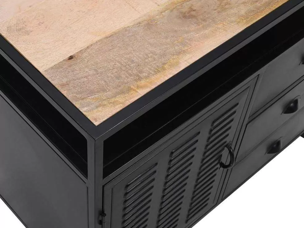 Vente-unique Móvel Para Colocar Sob O Lavatório Em Metal Preto 95 Cm - Eridani* Móvel Para Lavatório