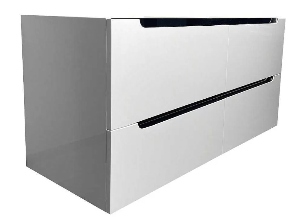 Vente-unique Móvel Para Colocar Sob O Lavatório Suspenso Branco C120 X A57 Cm - Selita* Móvel Para Lavatório