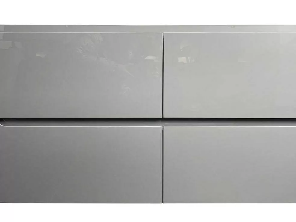 Vente-unique Móvel Para Colocar Sob O Lavatório Suspenso Cinzento C120 X A57 Cm - Selita* Móvel Para Lavatório