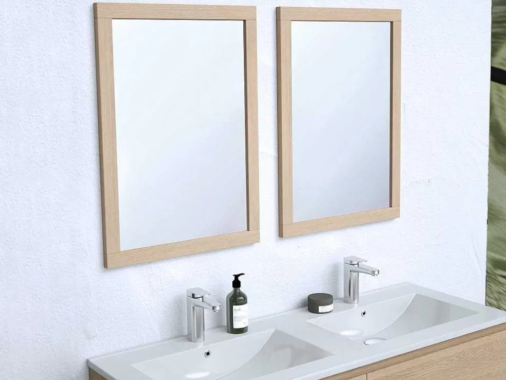 Vente-unique Móvel Suspenso De Casa De Banho Com Lavatório De Encastrar, Folha De Carvalho, 120 Cm - Milipam* Móvel Lavatório Duplo