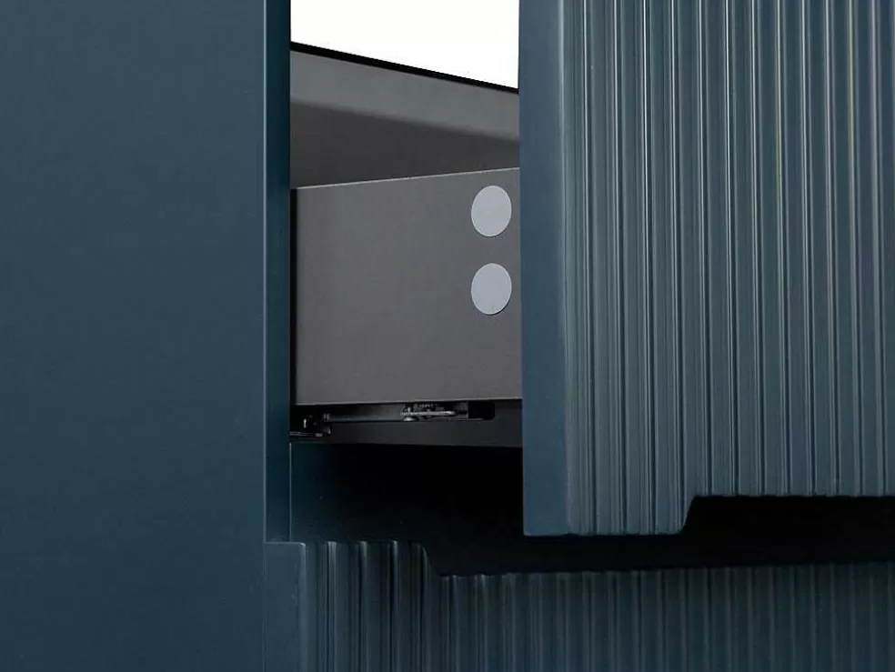 Vente-unique Móvel Suspenso De Casa De Banho Com Lavatório Embutido Listra Azul 80 Cm - Pavani* Móvel Lavatório Individual