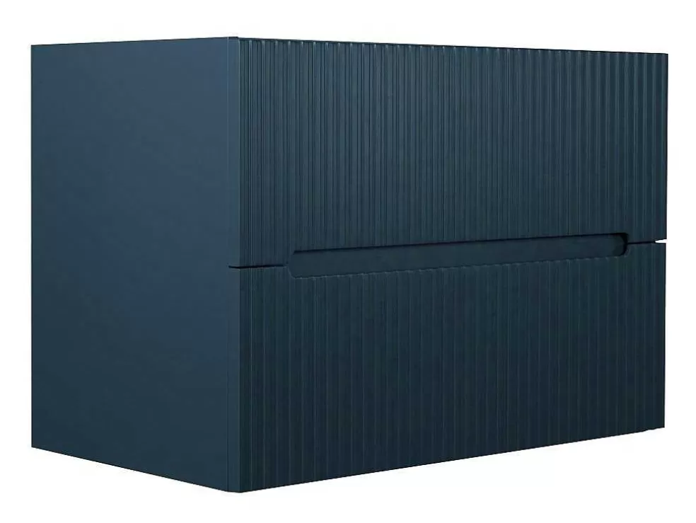 Vente-unique Móvel Suspenso De Casa De Banho Com Lavatório Embutido Listra Azul 80 Cm - Pavani* Móvel Lavatório Individual