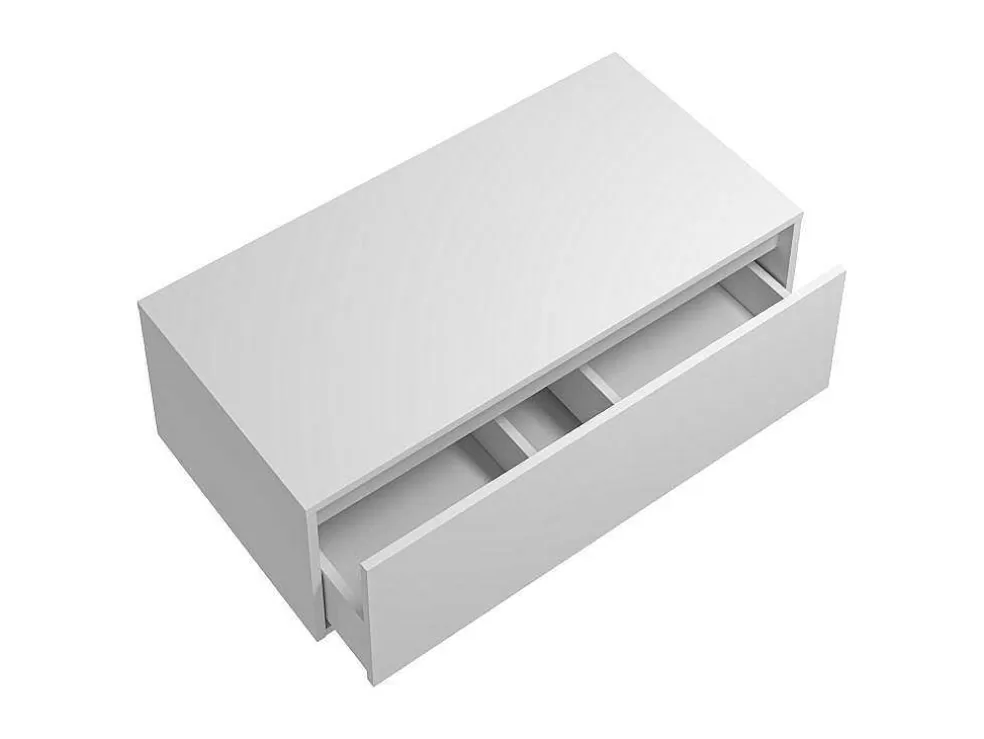 Vente-unique Móvel Suspenso De Casa De Banho Cor Branca 94 Cm - Teana Ii* Promoções Casa De Banho & Bem-Estar