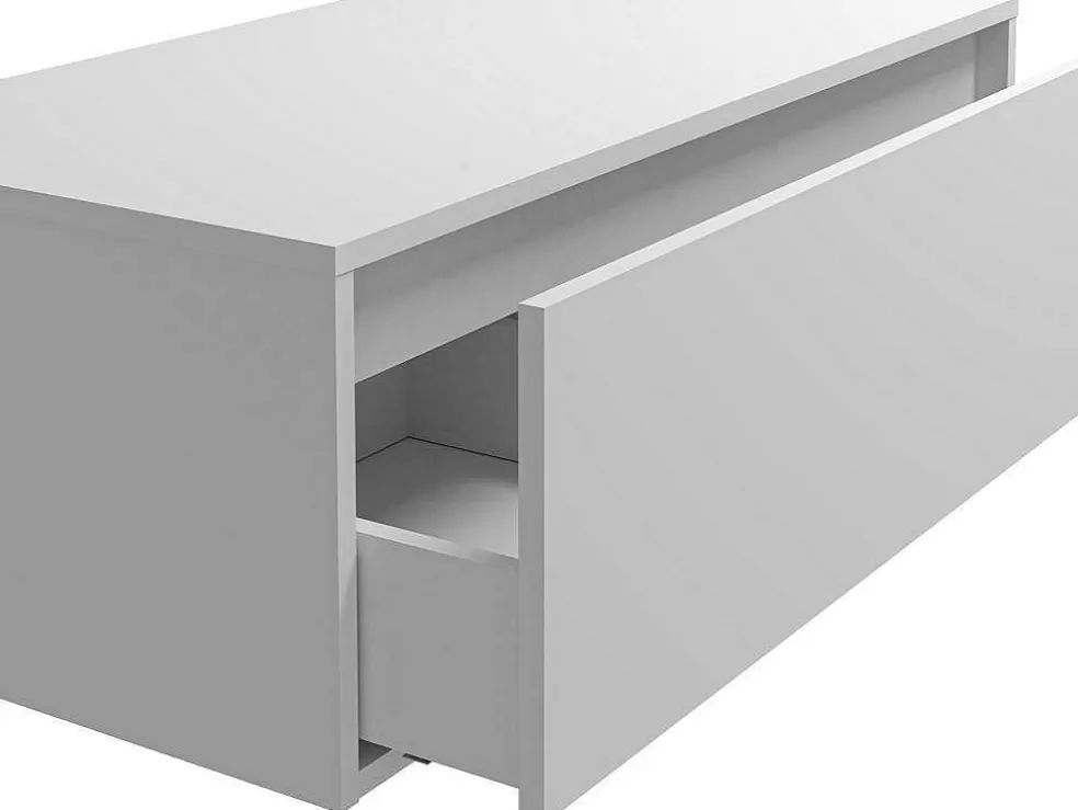 Vente-unique Móvel Suspenso De Casa De Banho Cor Branca 94 Cm - Teana Ii* Promoções Casa De Banho & Bem-Estar