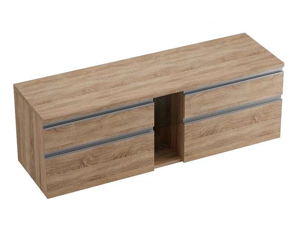 Vente-unique Móvel Suspenso De Casa De Banho Cor Natural Clara 150 Cm - Magdalena Ii* Móvel Para Lavatório