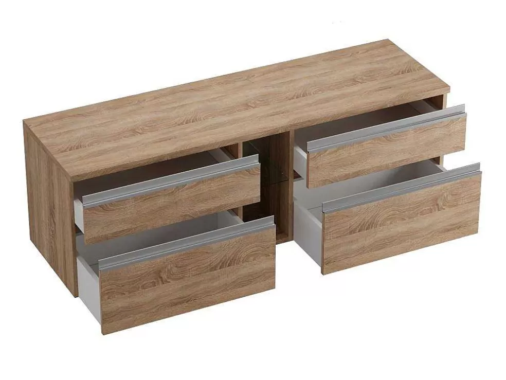 Vente-unique Móvel Suspenso De Casa De Banho Cor Natural Clara 150 Cm - Magdalena Ii* Móvel Para Lavatório