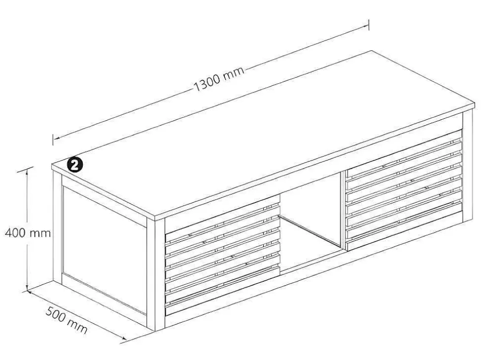 Vente-unique Móvel Suspenso De Casa De Banho Em Madeira De Acacia Com Lavatório Duplo De 130 Cm - Penebel* Móvel Lavatório Duplo