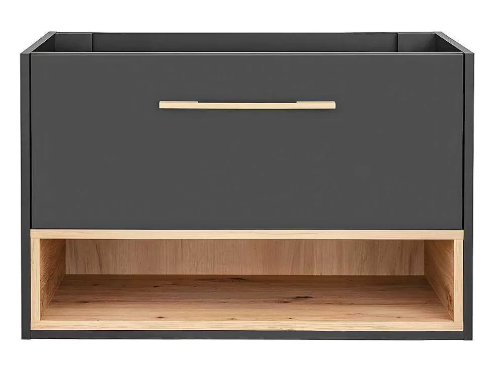 Vente-unique Móvel Suspenso Para Colocar Sob O Lavatório Antracite 80 Cm - Yangra* Móvel Para Lavatório