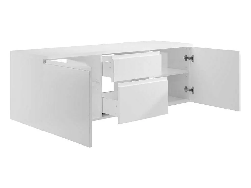 Vente-unique Móvel Suspenso Para Colocar Sob O Lavatório Branco 150 Cm - Jimena Ii* Móvel Para Lavatório