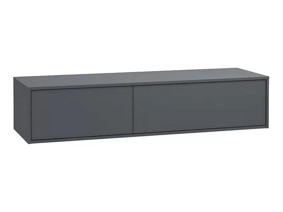 Vente-unique Móvel Suspenso Para Colocar Sob O Lavatório Cor Cinza Antracite C150 Cm - Isaure Ii* Móvel Para Lavatório