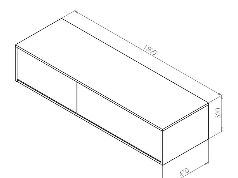 Vente-unique Móvel Suspenso Para Colocar Sob O Lavatório Cor Cinza Antracite C150 Cm - Isaure Ii* Móvel Para Lavatório