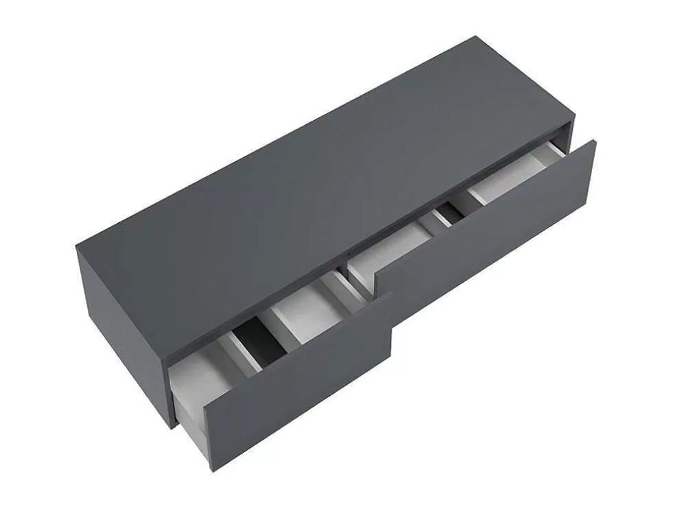 Vente-unique Móvel Suspenso Para Colocar Sob O Lavatório Cor Cinza Antracite C150 Cm - Isaure Ii* Móvel Para Lavatório