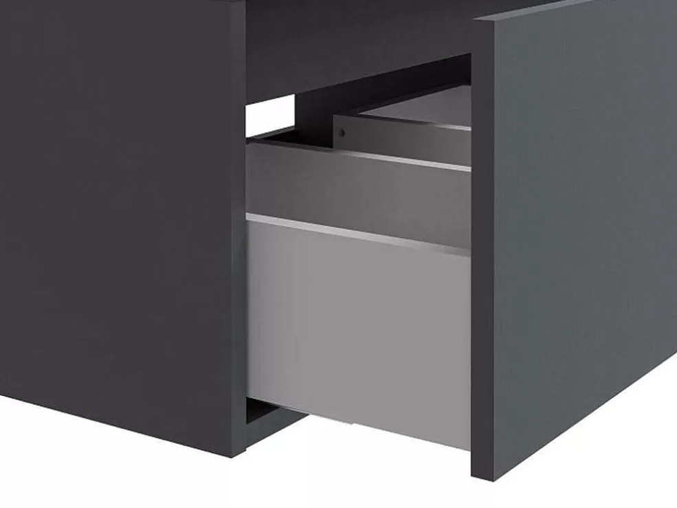 Vente-unique Móvel Suspenso Para Colocar Sob O Lavatório Cor Cinza Antracite C150 Cm - Isaure Ii* Móvel Para Lavatório