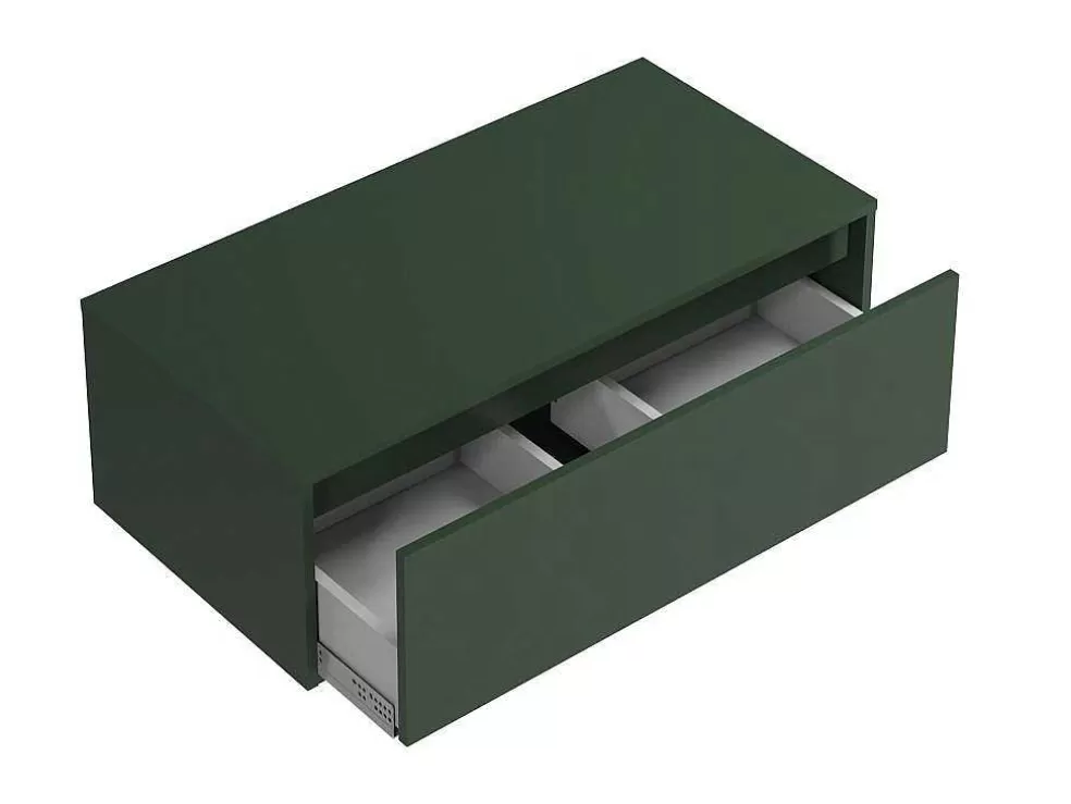 Vente-unique Móvel Suspenso Para Colocar Sob O Lavatório Cor Verde Fosco 94 Cm - Teana Ii* Móvel Para Lavatório