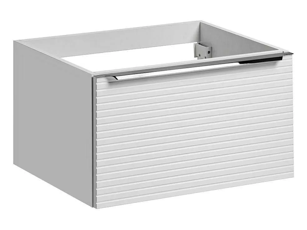 Vente-unique Móvel Suspenso Para Colocar Sob O Lavatório Estriado Branco 60 Cm - Latoma* Móvel Para Lavatório