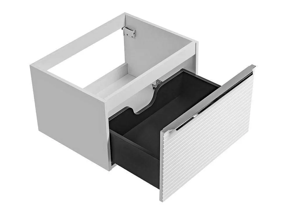 Vente-unique Móvel Suspenso Para Colocar Sob O Lavatório Estriado Branco 60 Cm - Latoma* Móvel Para Lavatório