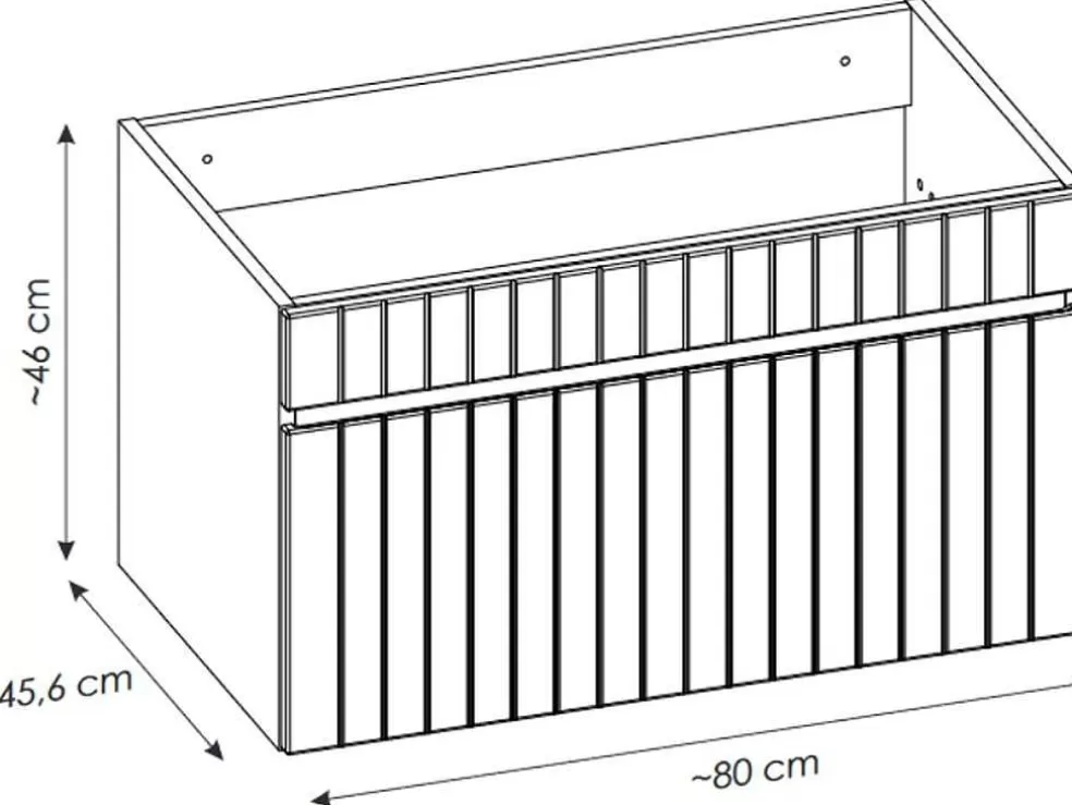 Vente-unique Móvel Suspenso Para Colocar Sob O Lavatório Estriado Cor-De-Rosa 80 Cm - Satara* Móvel Para Lavatório