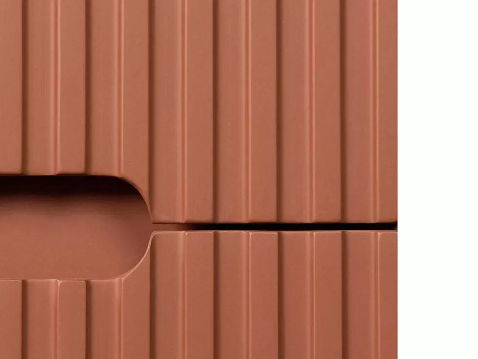 Vente-unique Móvel Suspenso Para Colocar Sob O Lavatório Estriado Terracota 80 Cm - Pavani* Móvel Para Lavatório