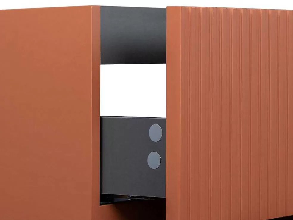 Vente-unique Móvel Suspenso Para Colocar Sob O Lavatório Estriado Terracota 80 Cm - Pavani* Móvel Para Lavatório