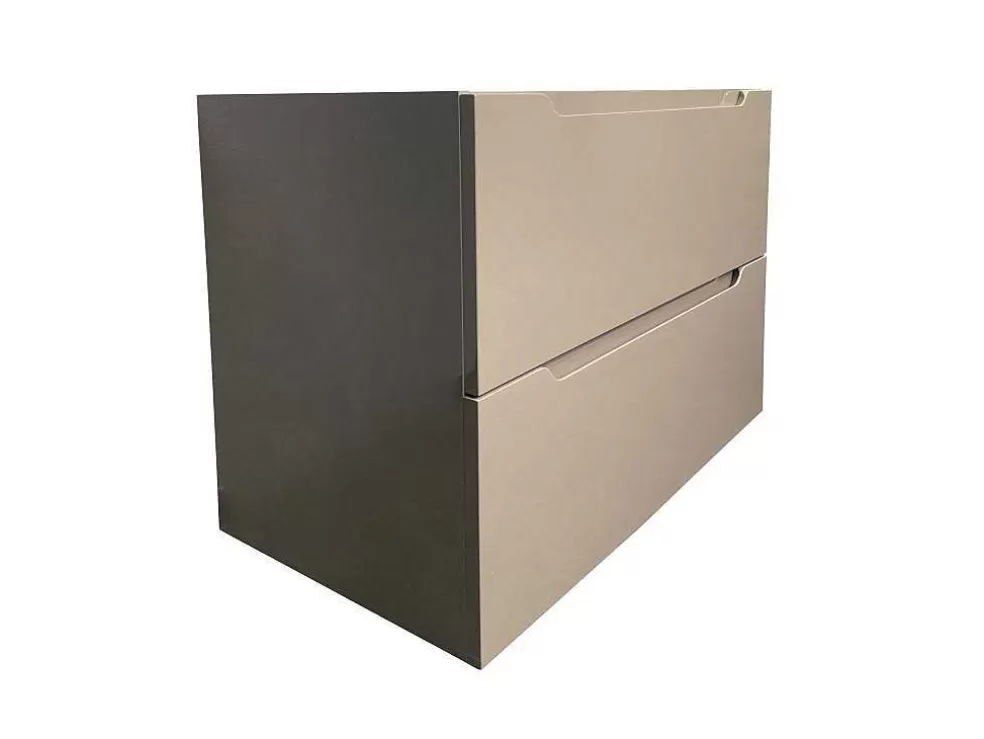 Vente-unique Móvel Suspenso Para Colocar Sob O Lavatório Taupe 80 Cm - Stefanie* Móvel Para Lavatório