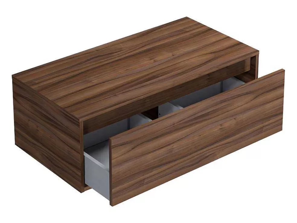 Vente-unique Móvel Suspenso Para Lavatório Cor Natural Escura 94 Cm - Teana Ii* Móvel Para Lavatório