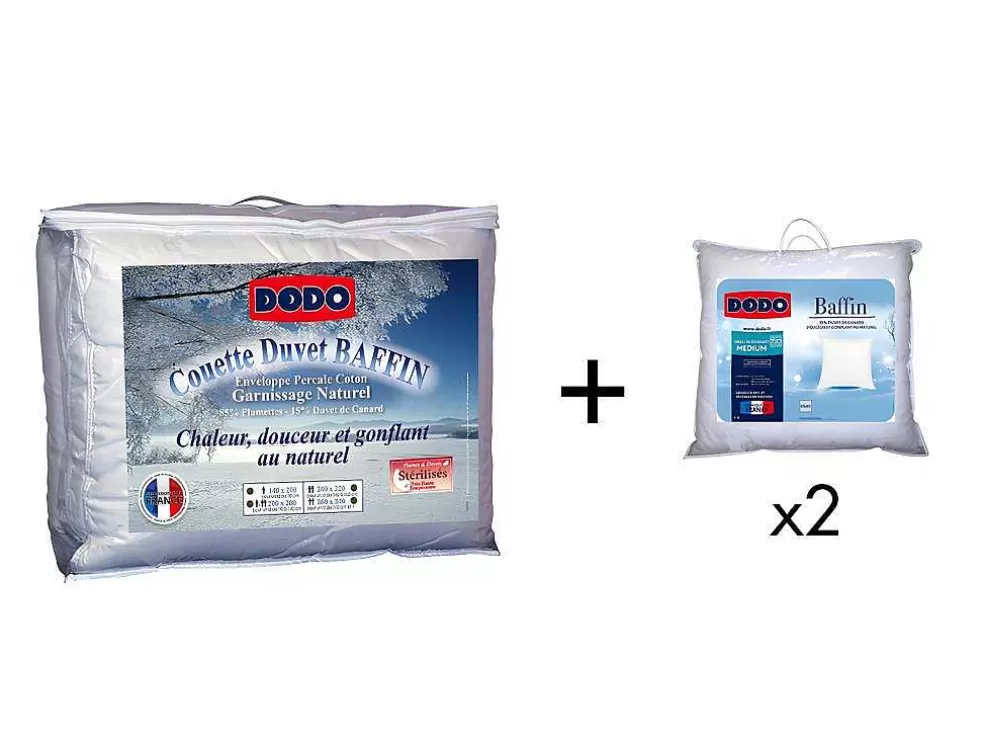 DODO Pack Edredão Natural 220 X 240 Cm + 2 Almofadas De Penas Baffin 65 X 65 Cm* Edredão