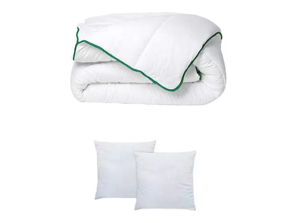 DREAMEA Pack Edredão Temperado 200 X 200 + 2 Almofadas 60 X 60 Cm Antiacaros Natural Greencare - Azylia Ii* Edredão