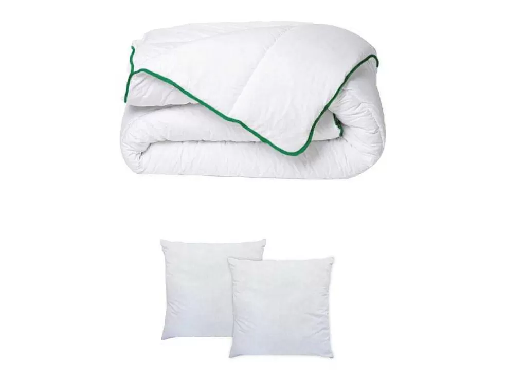 DREAMEA Pack Edredão Temperado 140 X 200 + 2 Almofadas 60 X 60 Cm Antiacaros Natural Greencare - Azylia Ii* Edredão