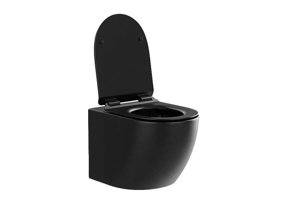 Vente-unique Pack Sanita Suspensa Com Suporte Decorativo Incorporado, Preto Mate - Javoine* Sanita Suspensa