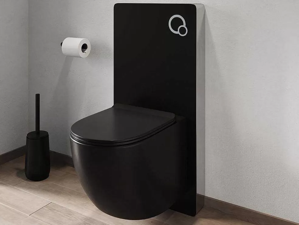 Vente-unique Pack Sanita Suspensa Com Suporte Decorativo Incorporado, Preto Mate - Javoine* Sanita Suspensa
