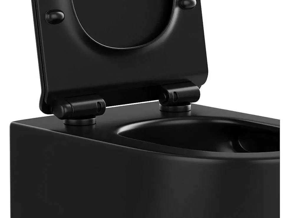 Vente-unique Pack Sanita Suspensa Preto Mate Com Suporte Incorporado E Placa De Descarga - Javoine* Sanita Suspensa