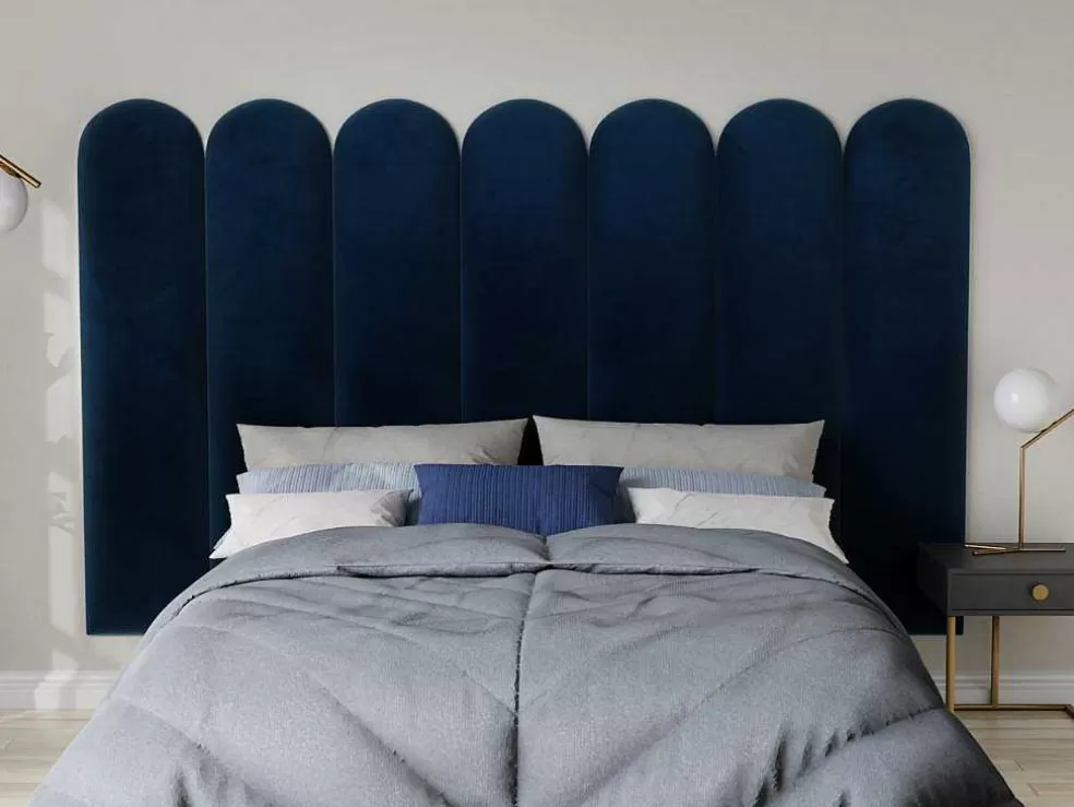 PASCAL MORABITO Paineis De Parede Cabeceira De Cama De 210 Cm Em Veludo Cor Azul - Japi* Cabeceira E Ponte De Cama